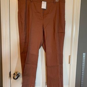 J. Jill Linen Stretch Trousers.  NWT. Size 14 Color: Red Oak